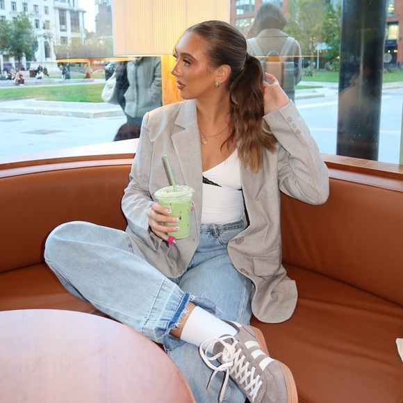 White Fox Boutique Socialite Blazer Pebble S/M - Picture 4 of 11